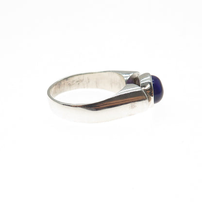 925 Sterling Silver Vintage Real Amethyst Modernist Ring Size 8.25