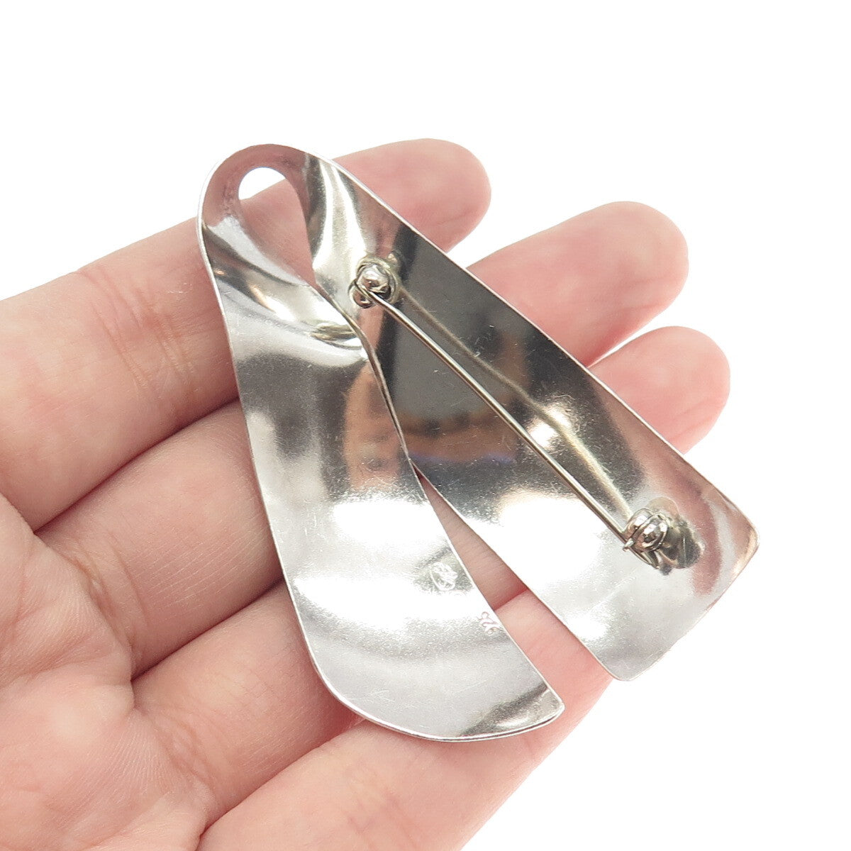 SUZENNE SYZ 925 Sterling Silver Vintage Modernist Handmade Pin Brooch