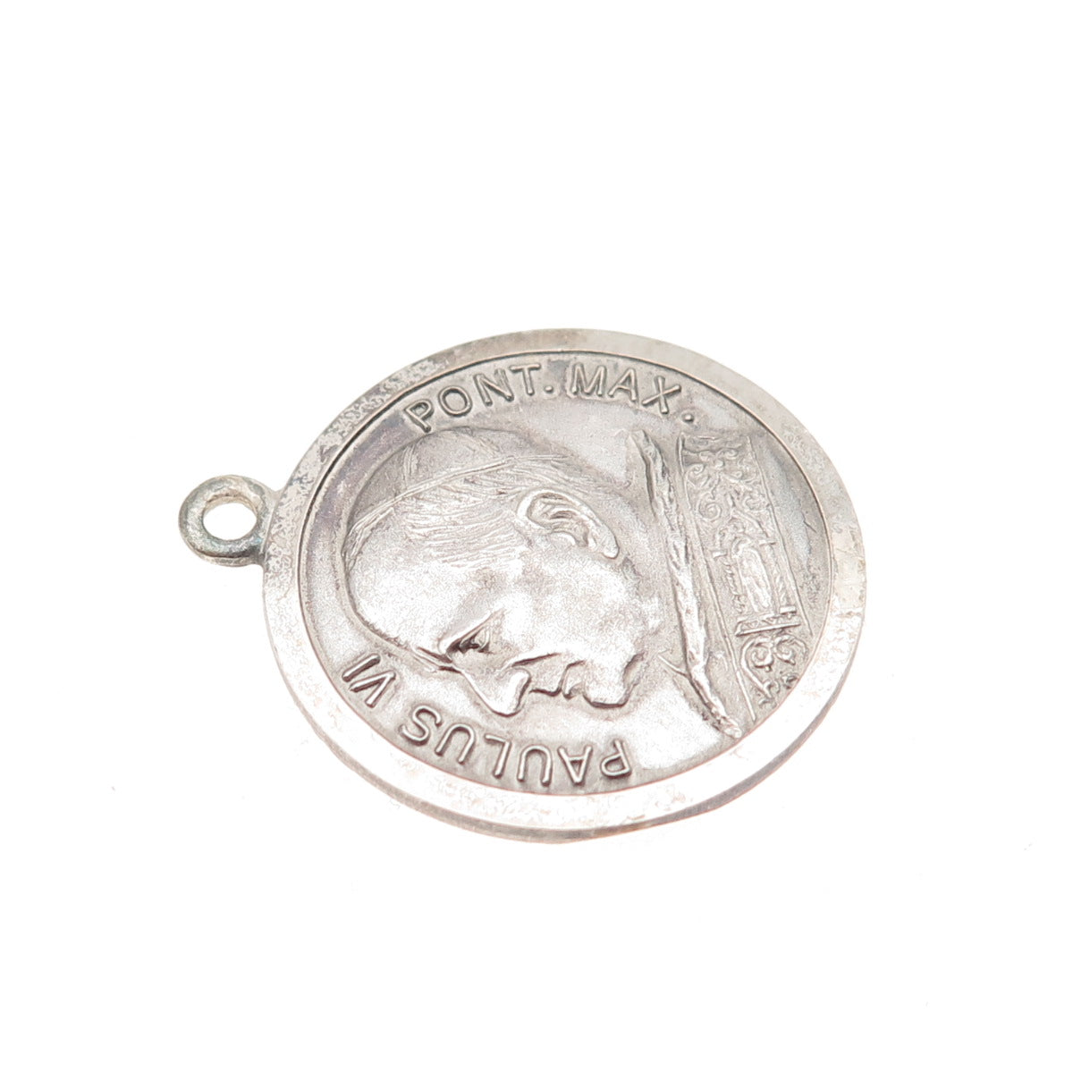 800 Silver Vintage Rome Italy Pope Paul VI St. Peter's Basilica Charm Pendant