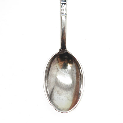 J. TOSTRUP 925 Sterling Silver Antique Art Deco Norway Enamel Coffee Spoon