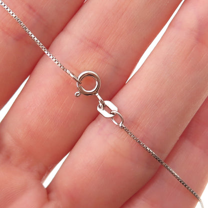 925 Sterling Silver Real Black Diamond Scorpio Zodiac Box Chain Necklace 18"