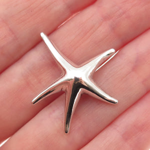 925 Sterling Silver Vintage Starfish Modernist Slide Charm Pendant