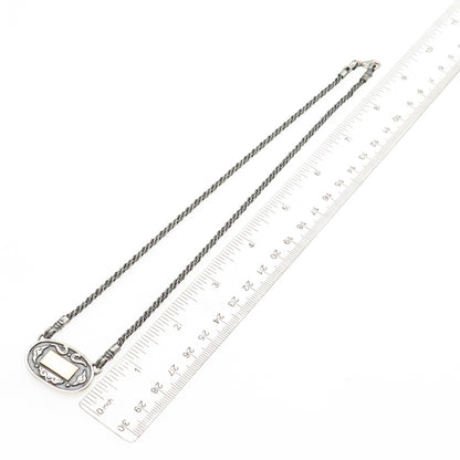 TAMIR ZUMAN Sterling Silver 2-Tone Vintage Modernist Oxidized Chain Necklace 18"
