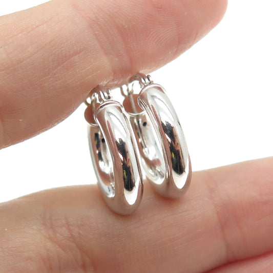 925 Sterling Silver Small Tube Hoop Earrings