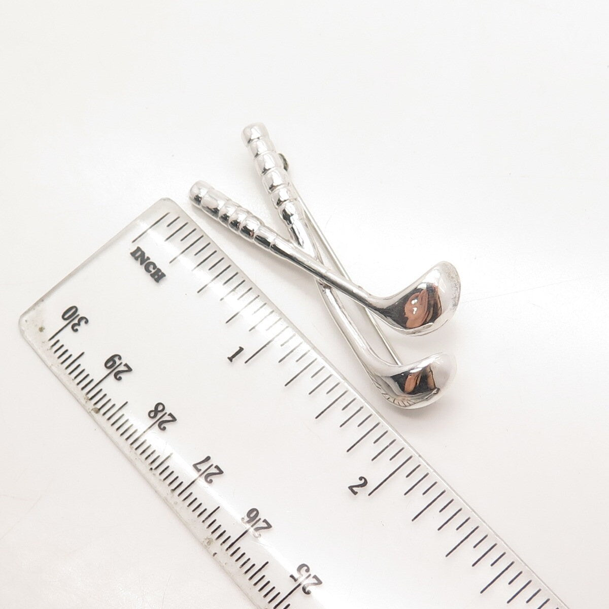 925 Sterling Silver Vintage Golf Clubs Pin Brooch
