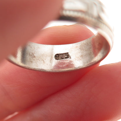 925 Sterling Silver Vintage Maze Rotating Oxidized Band Ring Size 7.5