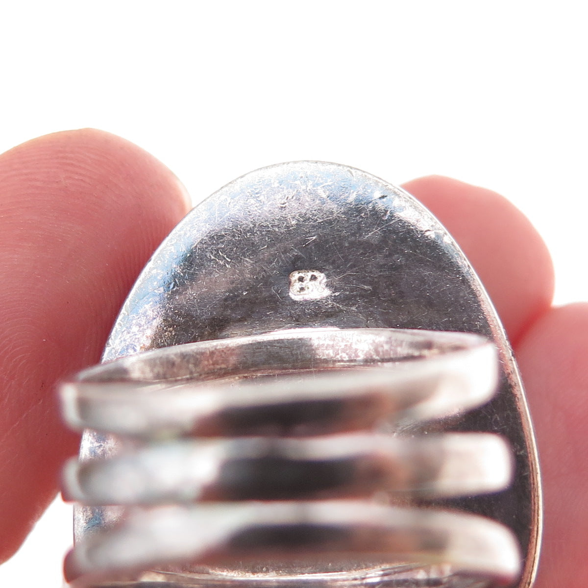 Banana Republic Vintage Real Green Onyx Modernist Oxidized Ring Size 7.25
