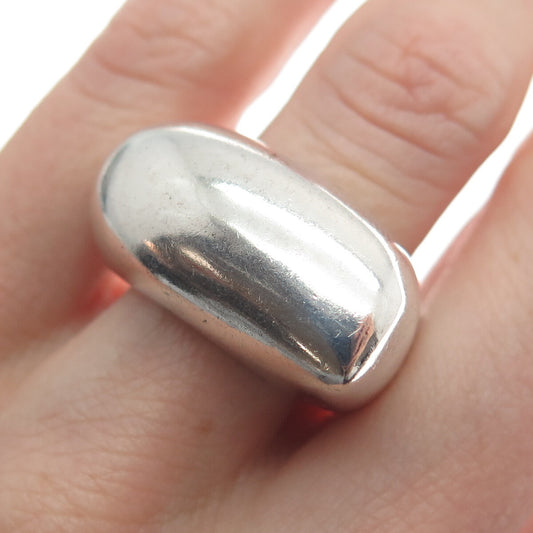 925 Sterling Silver Vintage Smooth Domed Ring Size 7.25