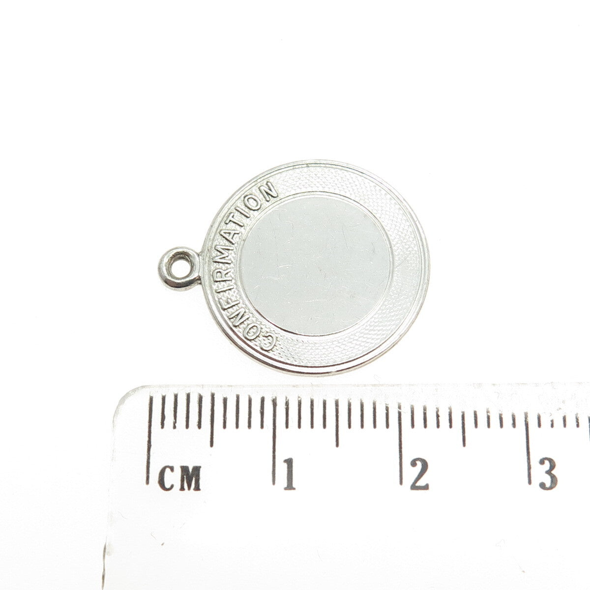 925 Sterling Silver Vintage "Confirmation" Round Pendant