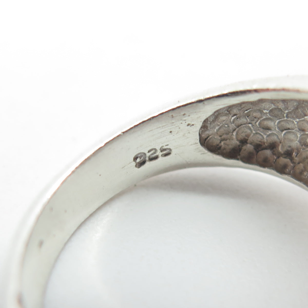 925 Sterling Silver Vintage Real Amethyst & Aquamarine Modernist Ring Size 7.75