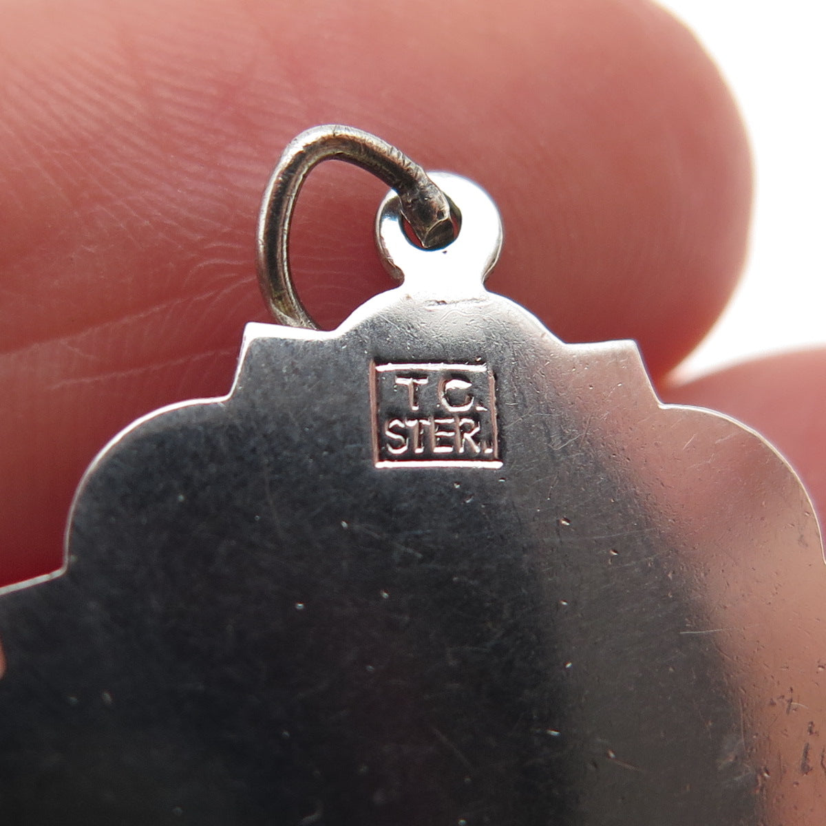 Town & Country 925 Sterling Vintage Faux Pearl Rhinestone Happy Birthday Pendant