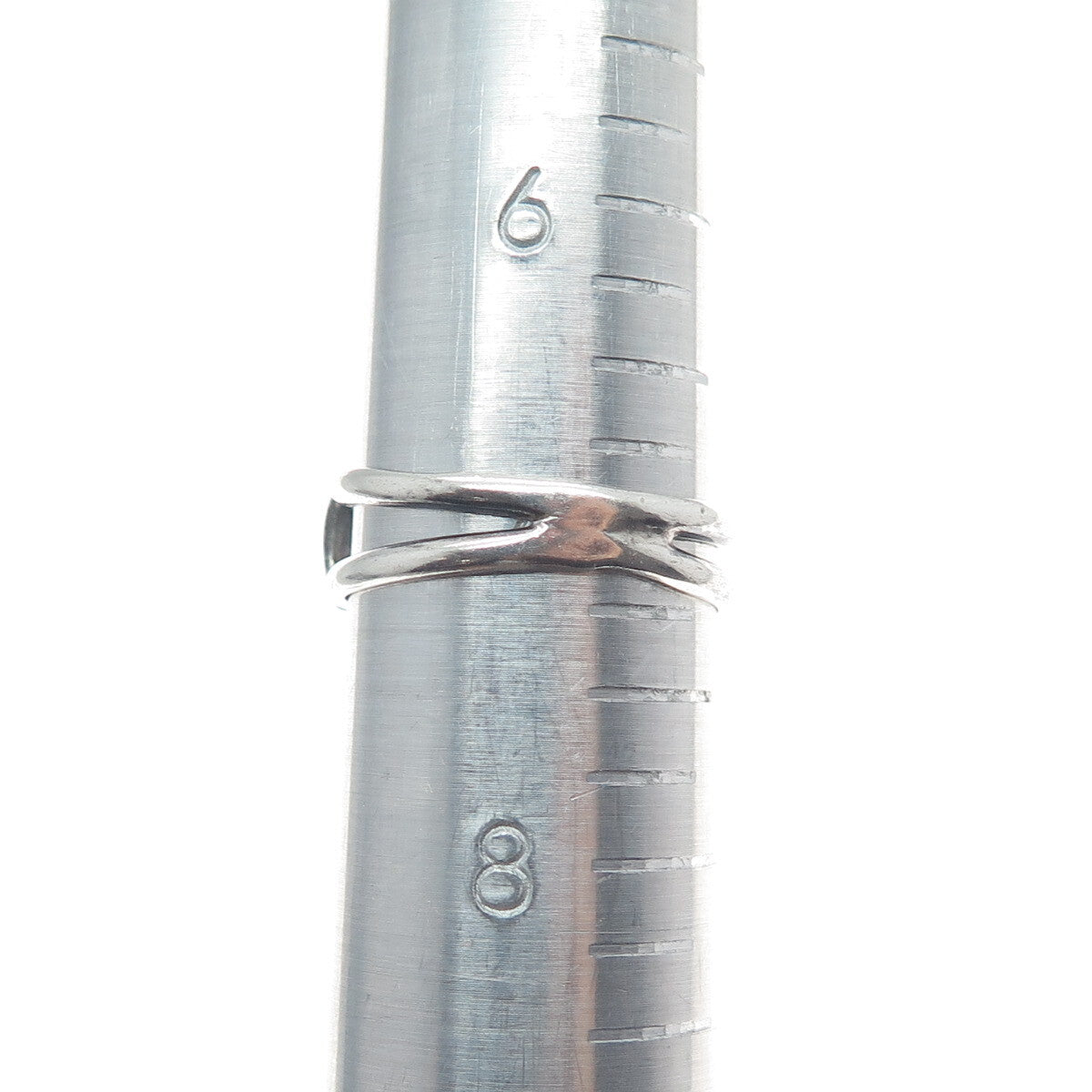 950 Silver & 18K Rose Gold Vintage Fence Oxidized Ring Size 7.25