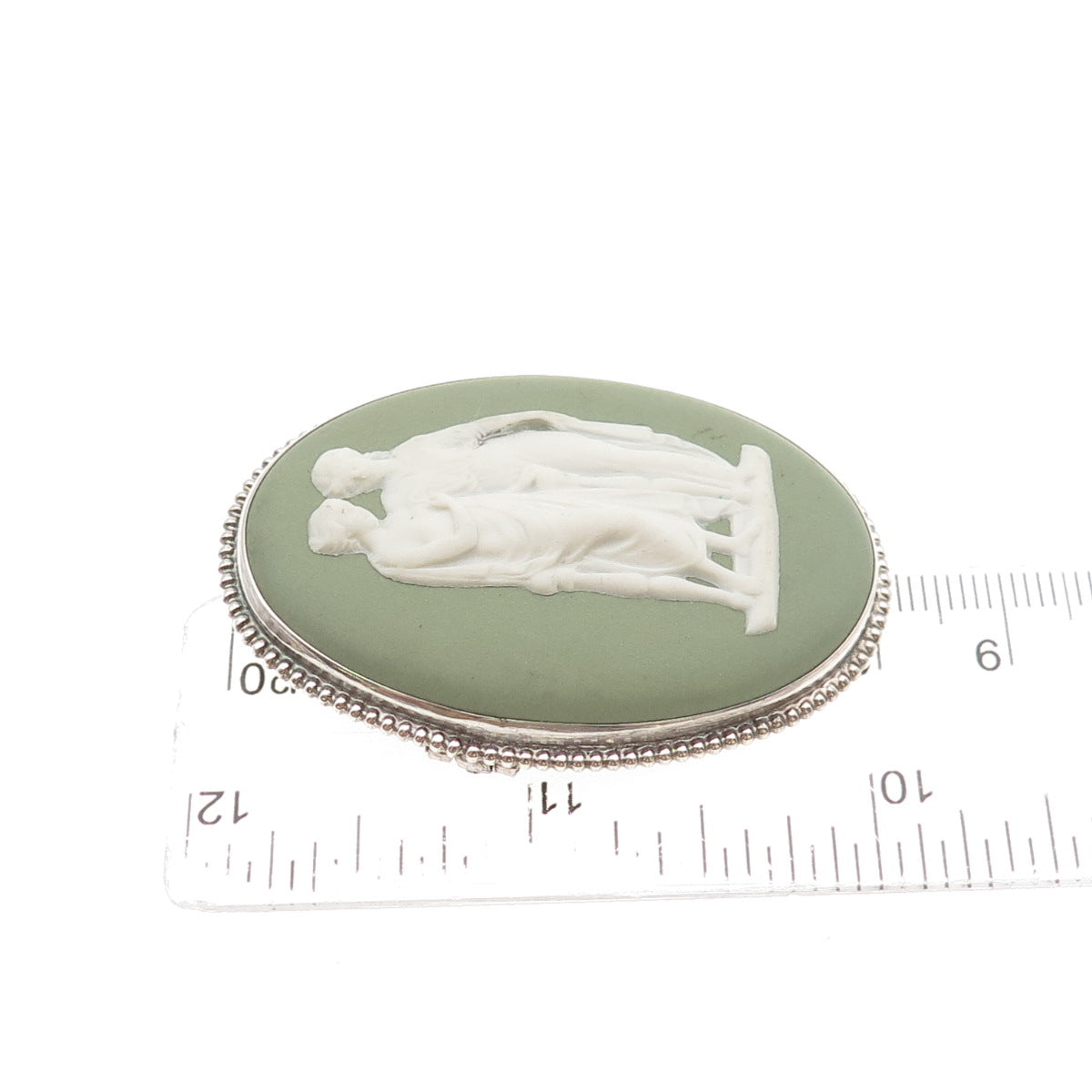 WEDGWOOD 925 Sterling Silver Vintage England Jasperware Muses Pin Brooch B60