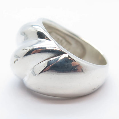 925 Sterling Silver Vintage Ribbed Ring Size 6.5