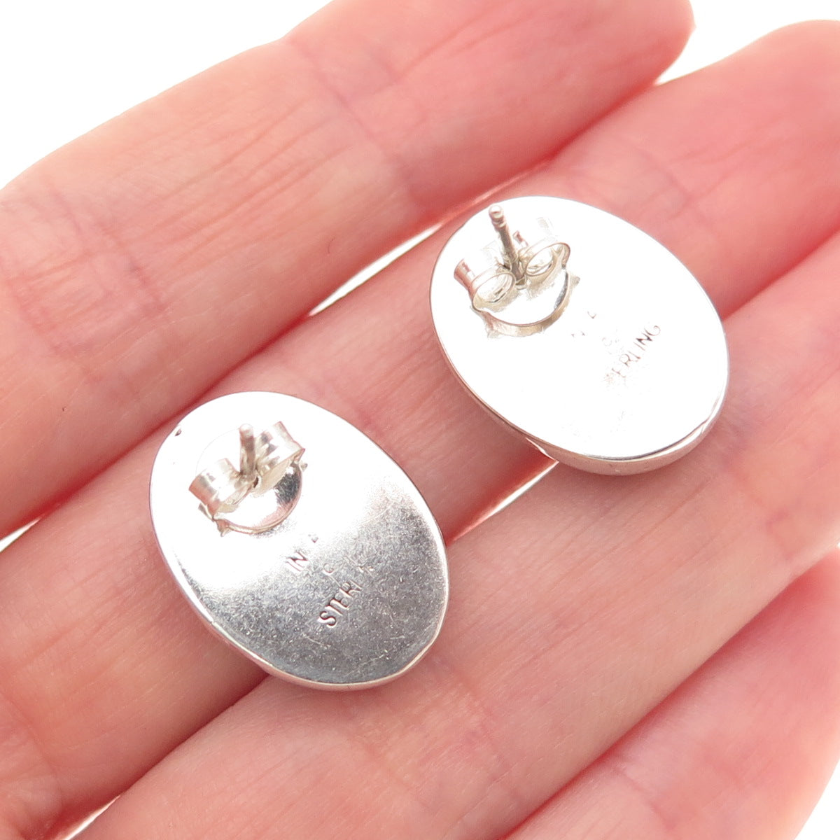 INCA Old Pawn 925 Sterling Silver Vintage Southwestern Charoite Tribal Earrings