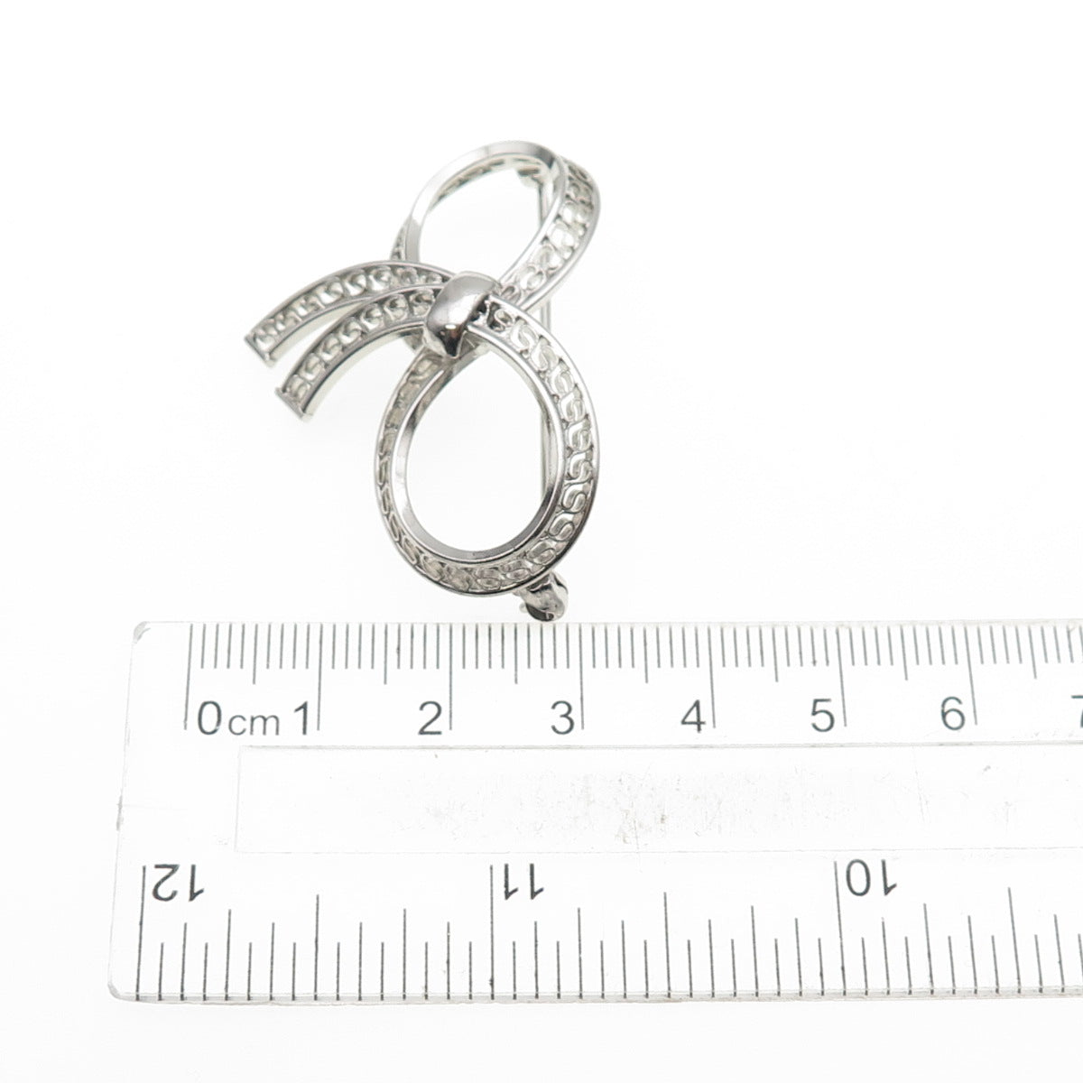 Binder Brothers 925 Sterling Silver Vintage Filigree Box Oxidized Pin Brooch