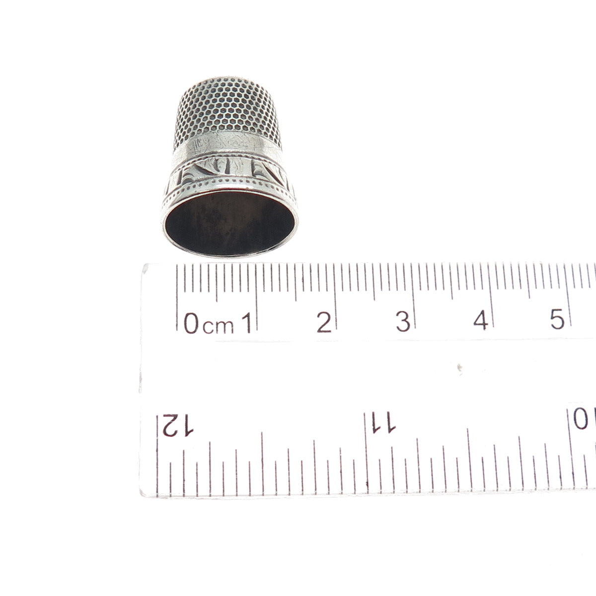 KETCHAM & MCDOUGALL 925 Sterling Silver Antique Engraved Sewing Thimble Size 8