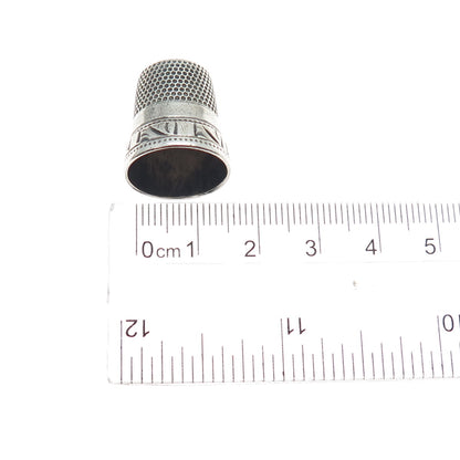 KETCHAM & MCDOUGALL 925 Sterling Silver Antique Engraved Sewing Thimble Size 8