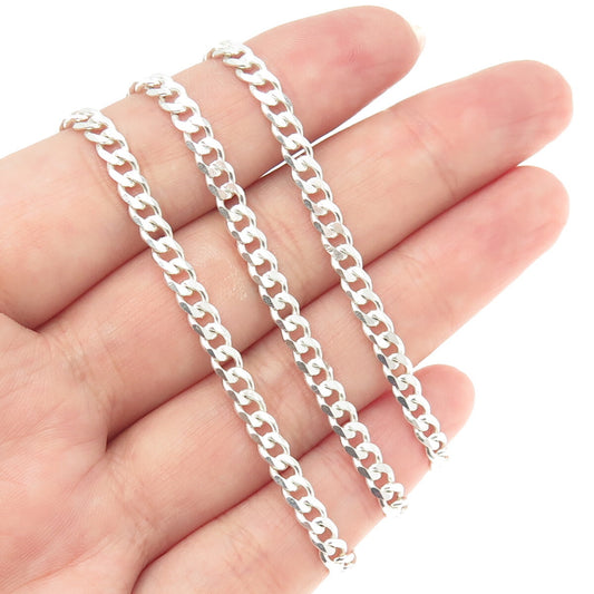 925 Sterling Silver Italy Curb Chain Necklace 18"