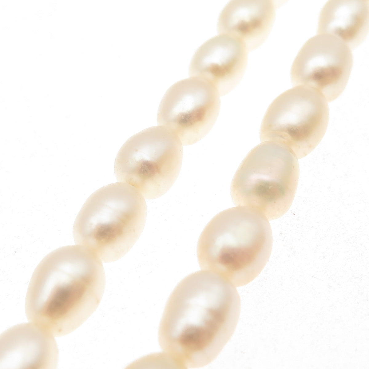 925 Sterling Silver Vintage Real Baroque Pearl Beaded Necklace 18"