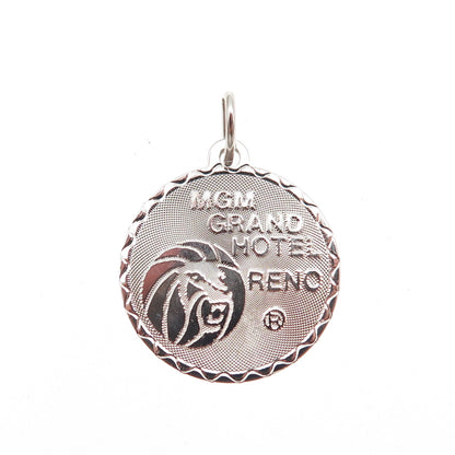 CREA 925 Sterling Silver Vintage MGM Grand Hotel Reno Mini Charm Pendant