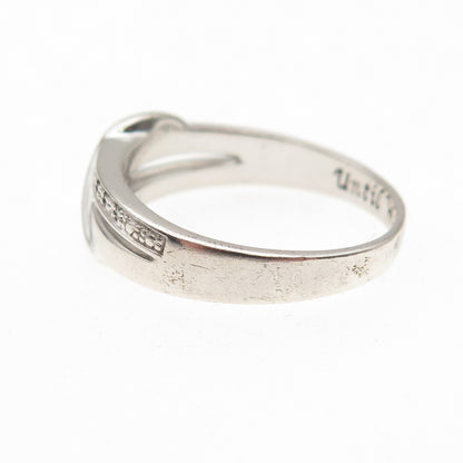 BGE Bradford 925 Sterling Silver Real Diamond Always Promise Ring Size 8.25