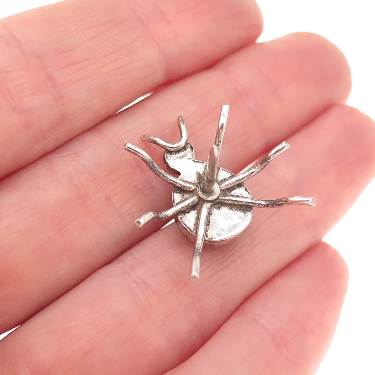 Old Pawn 925 Sterling Silver Vintage Southwestern Turquoise Spider Lapel Pin