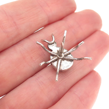 Old Pawn 925 Sterling Silver Vintage Southwestern Turquoise Spider Lapel Pin