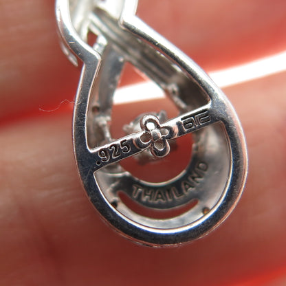 925 Sterling Silver Real Round-Cut Diamond Infinity Minimalist Slide Pendant