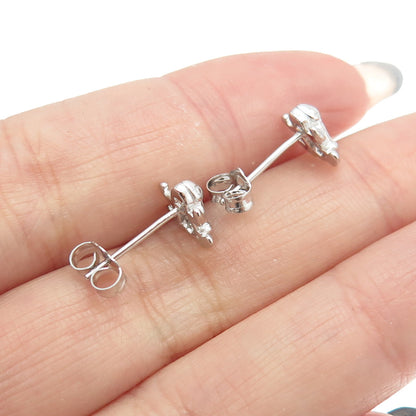 925 Sterling Silver Frog Lucky Stud Earrings