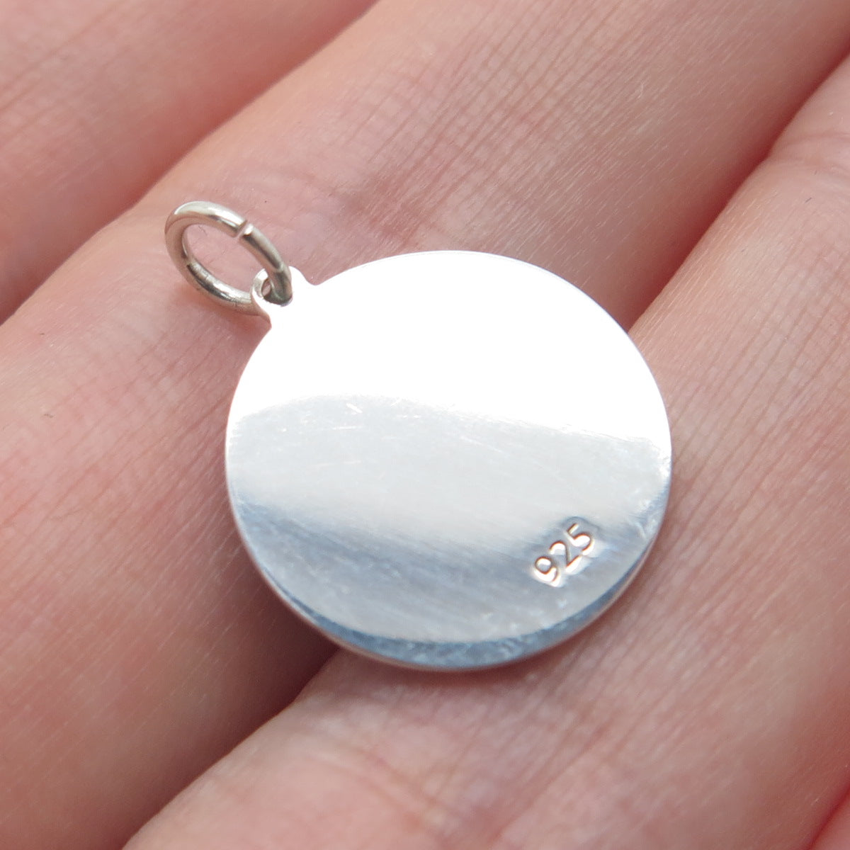 925 Sterling Silver Blue Enamel Gemini Zodiac Sign Minimalist Charm Pendant