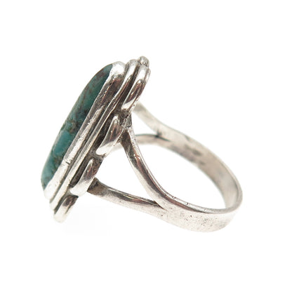 Old Pawn Sterling Silver Vintage Southwestern Royston Turquoise Ring Size 6.5
