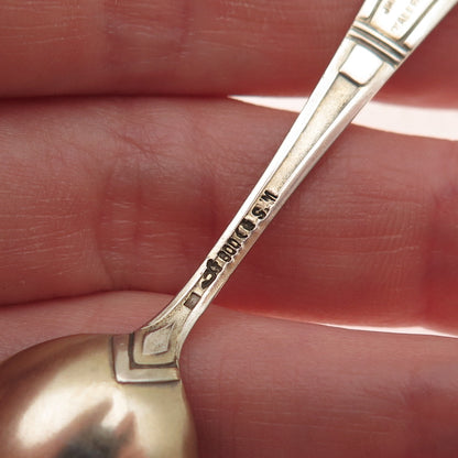 800 Silver Gold Plated Antique Art Deco Germany Enamel Versailles Teaspoon