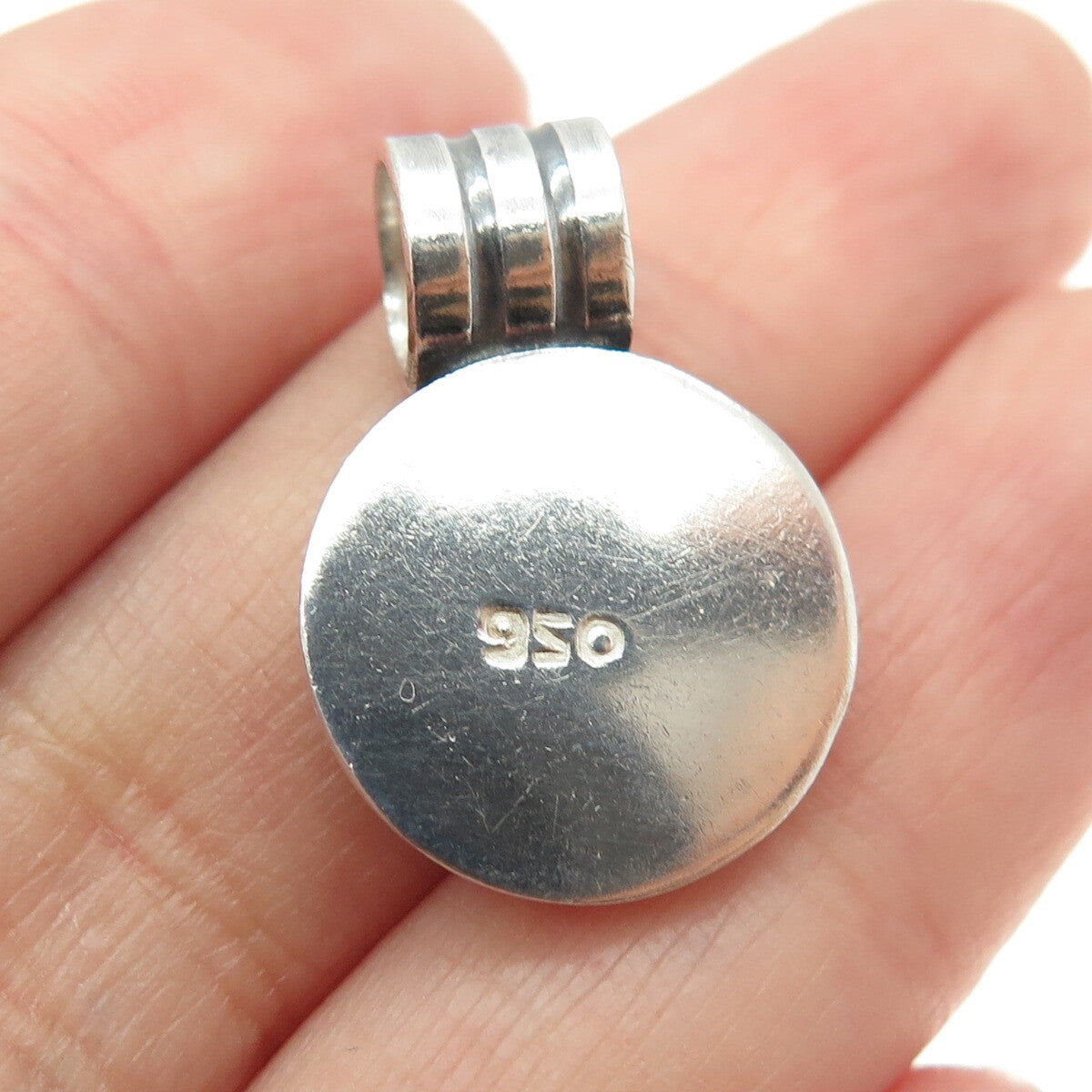 950 Silver Vintage Real Sugilite Roped Oxidized Pendant