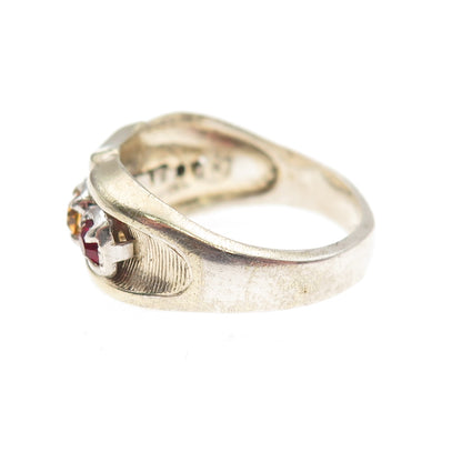 Vargas Sterling Silver Gold Plated Antique Art Deco Rhinestone Ring Size 5.75