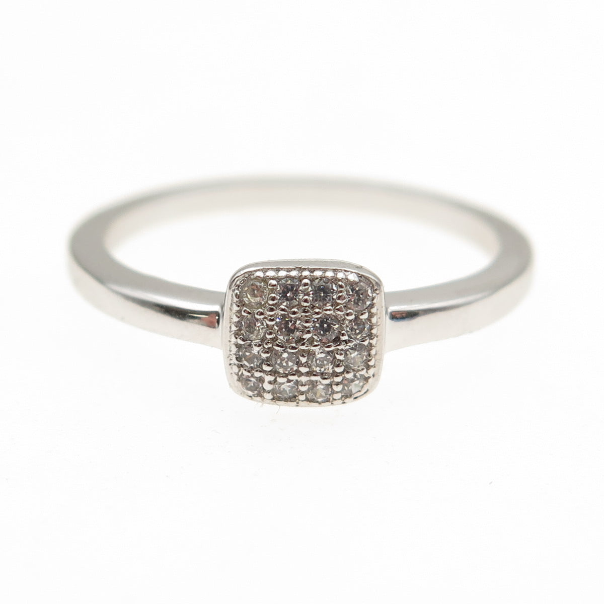 925 Sterling Silver Round-Cut C Z Engagement Ring Size 6