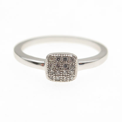 925 Sterling Silver Round-Cut C Z Engagement Ring Size 6