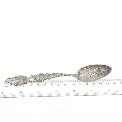 Simons 925 Sterling Silver Antique Art Deco Penn Treaty Lenape Coffee Spoon #389