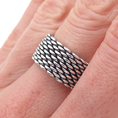 Tiffany & Co. 925 Sterling Silver Vintage Somerset Mesh Ring Size 7