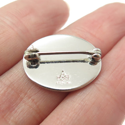 925 Sterling Silver Vintage Enamel Allstate Insurance Logo Pin Brooch