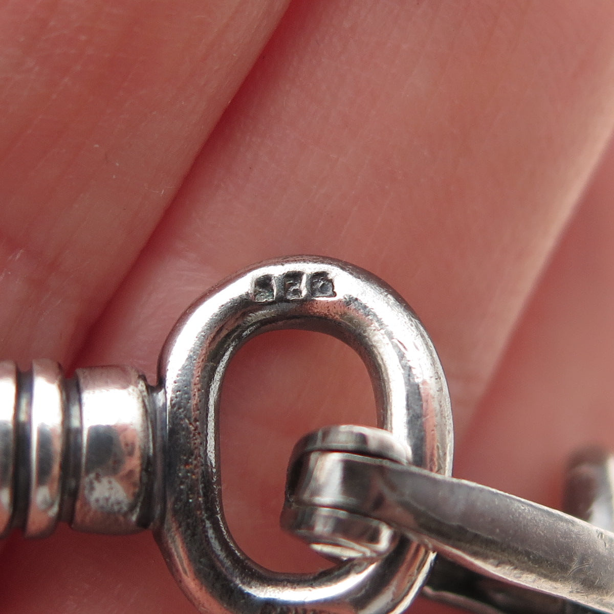 925 Sterling Silver Vintage Horse Bit Stirrup Oxidized Bracelet 7"