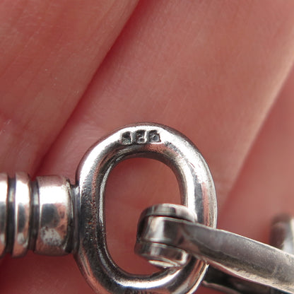 925 Sterling Silver Vintage Horse Bit Stirrup Oxidized Bracelet 7"