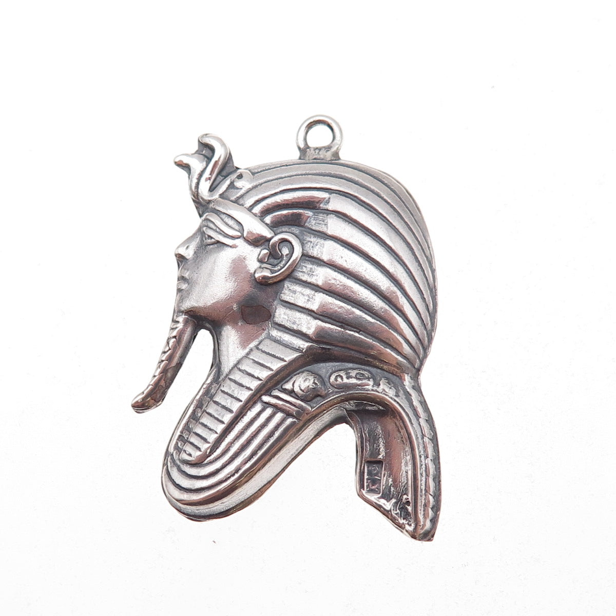 800 Silver Vintage Egyptian King Tutankhamun Oxidized Pendant