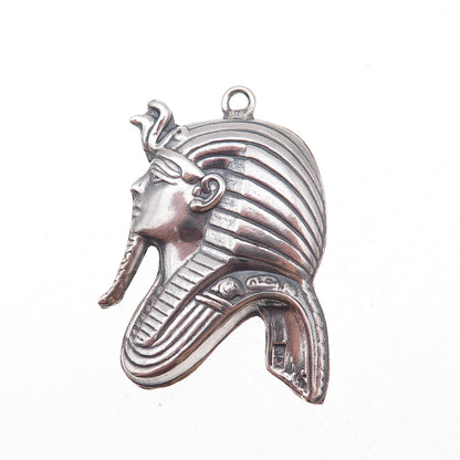 800 Silver Vintage Egyptian King Tutankhamun Oxidized Pendant