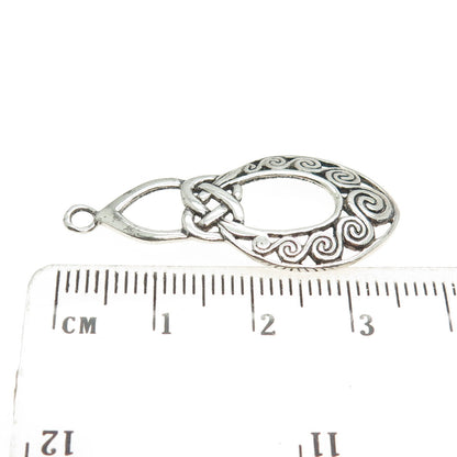 925 Sterling Silver Vintage Celtic Love Knot Spiral Pendant