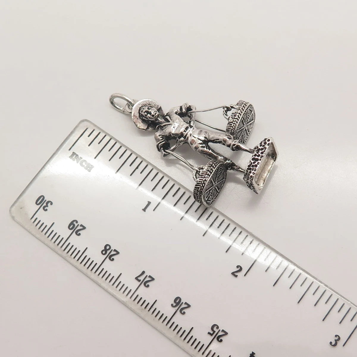 925 Sterling Silver Vintage Fishmonger Pendant