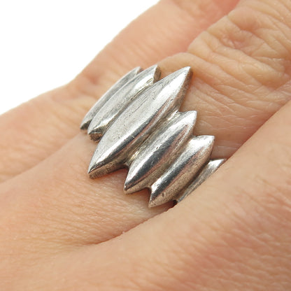 925 Sterling Silver Vintage Modernist Claw Ring Size 6.5