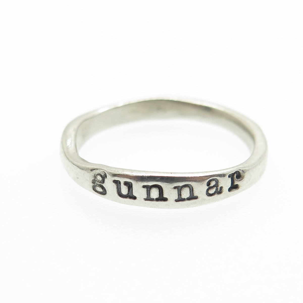925 Sterling Silver Vintage "Gunnar" Scandinavian Name Ring Size 6.5