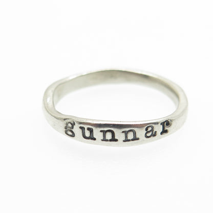 925 Sterling Silver Vintage "Gunnar" Scandinavian Name Ring Size 6.5