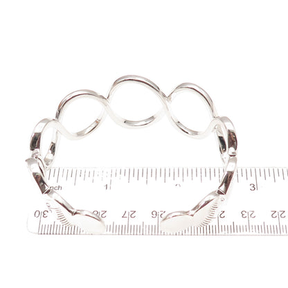 Sun 925 Sterling Silver Round-Cut C Z Infinity Link Adjustable Bracelet 6.25"